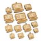Doubtful Kawaii Computer Face Emoticon Mini Wood Shape Charms Jewelry DIY Craft